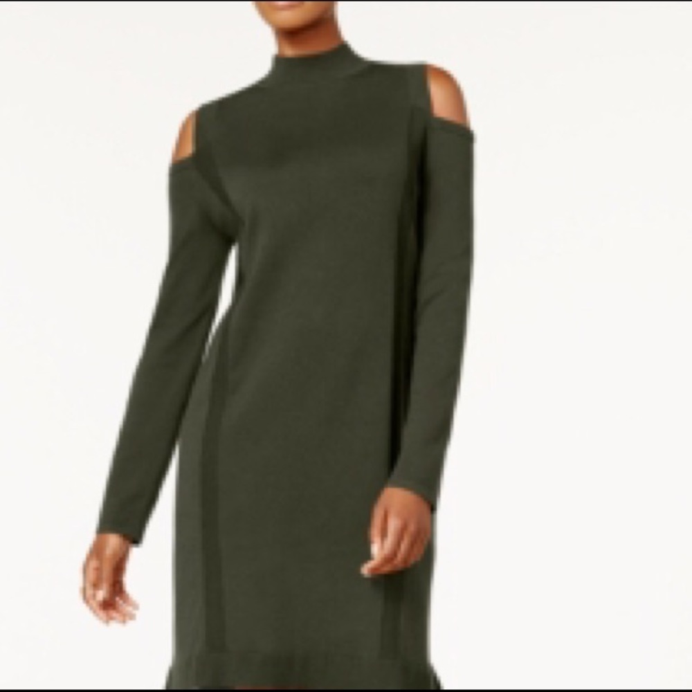 Style & Co🌸 Cold-Shoulder Sweater Dress(r9)